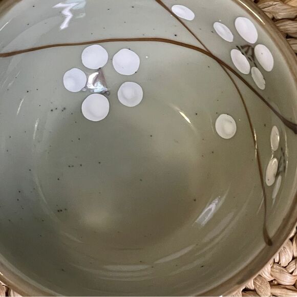 World Market Elegant Floral Soup and Dipping Sauce Bowls Set Celadon Green White - Picture 10 of 14